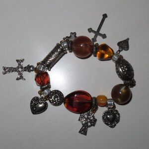 Vintage Cross Charm Bracelet